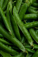 Juicy green peas close up macro texture