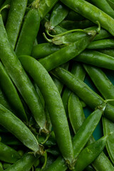 Juicy green peas close up macro texture