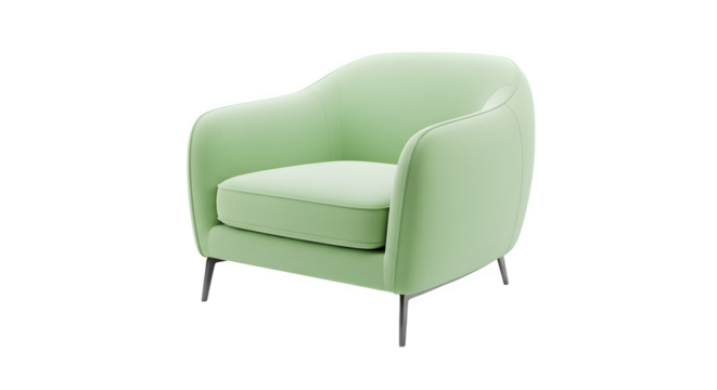 Mint green armchair 3d rendered isolated on white background - Powered by Adobe