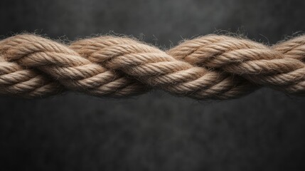 A high-quality close-up examining the intricate texture of twisted natural rope, juxtaposed against a dark backdrop, emphasizing its rustic charm and tactile qualities.