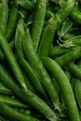 Juicy green peas close up macro texture