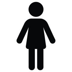 Silhouette of Woman Icon Sign Symbol for Feminine Representation and Identity