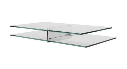 Modern glass coffee table 3d rendered isolated on white background
