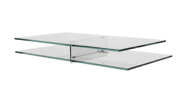 Modern glass coffee table 3d rendered isolated on white background