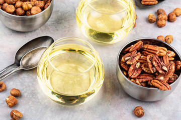 Aromatic nut oil bottle.