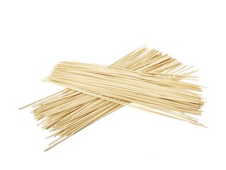 Dry spaghetti instant noodle isolated on white background 