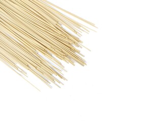 Dry spaghetti instant noodle isolated on white background 