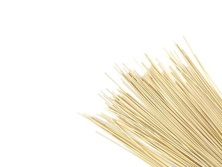 Dry spaghetti instant noodle isolated on white background 