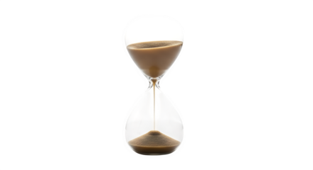 Hourglass with falling sand 3d rendered  isolated on white background