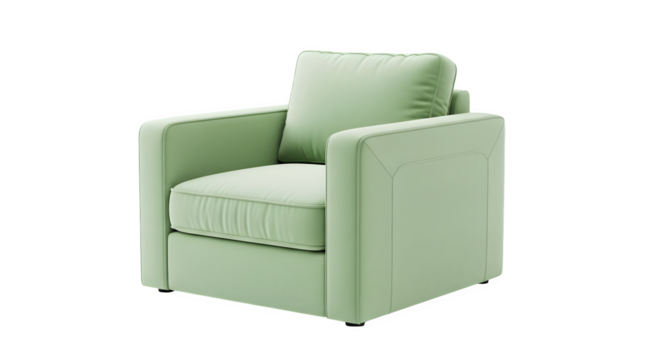 Mint green armchair 3d rendered  isolated on white background - Powered by Adobe