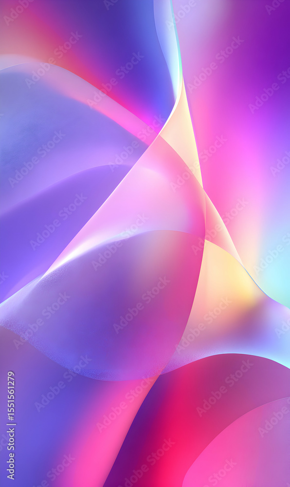 Poster Elegant abstract flowing design with smooth gradients in soft pastel colors creating a dynamic background for creative projects