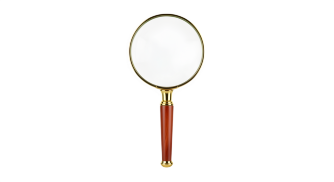 Antique magnifying glass 3d rendered  isolated on white background