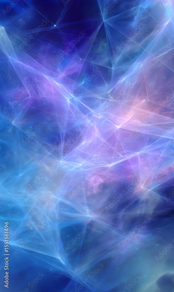 Poster ethereal symphony of light and color abstract background with intricate geometric patterns creating 