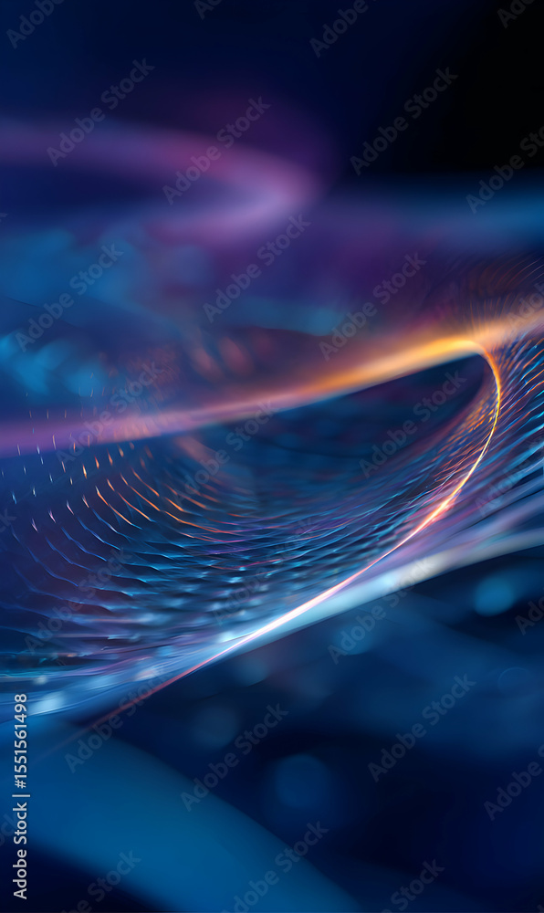 Poster ethereal flow of light and color creating a mesmerizing abstract digital landscape with depth and di