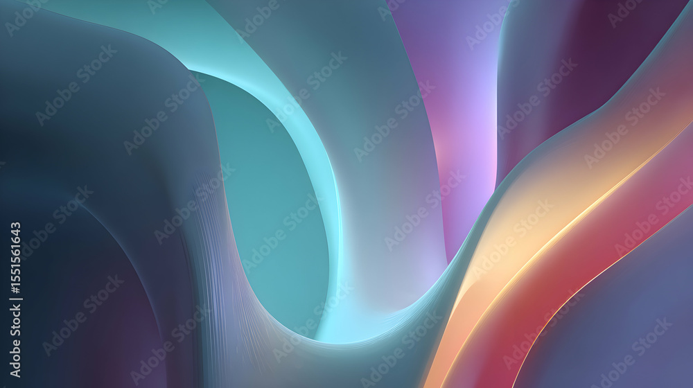 Aufkleber fluid curves of pastel gradients blend seamlessly creating a soft and dreamy abstract background art