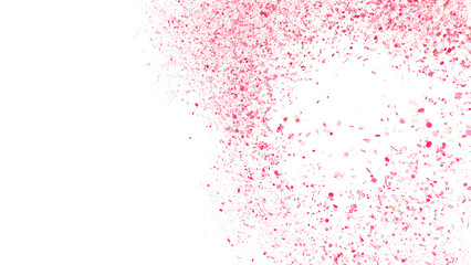 Pink confetti bursts across white. Perfect for celebratory designs, promotions, and more!