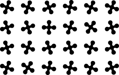 Brutalist abstract geometric shapes and grids vector silhouette illustration set