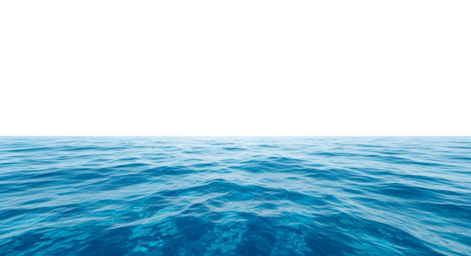 Ocean surface, aerial view 3d rendered on white background