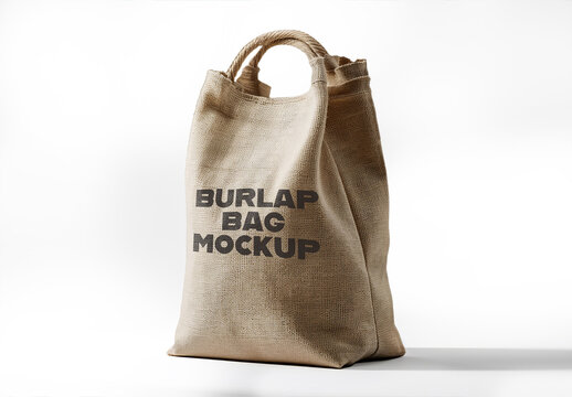 Jute Burlap Bag Mockup PSD
