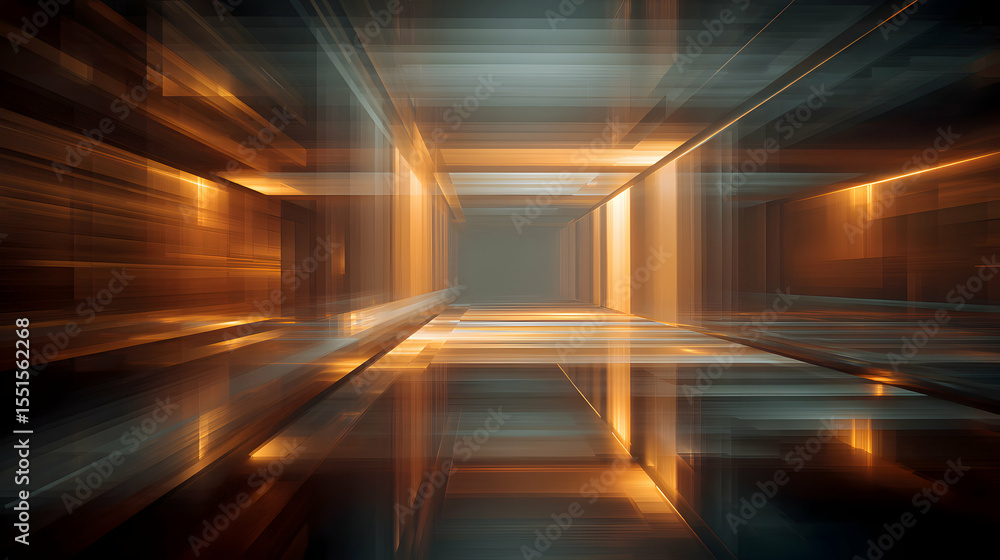 Poster abstract futuristic interior design with light effects creating a sense of depth and perspective