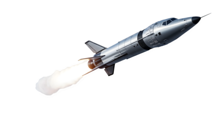 Space shuttle launch, 3d rendered on white background
