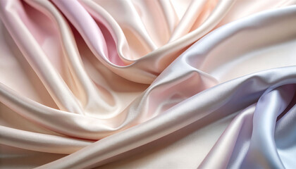 Fototapeta premium Abstract Flowing Silk Fabric Pastel Color Texture Background Generated image