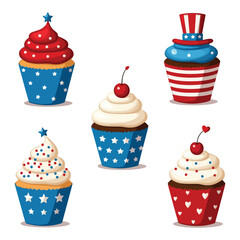Vibrant Fourth of July Cupcake Designs with Red White and Blue Themes