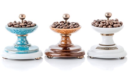 Retro Kitchen Scales for Measuring Coffee Beans in Vibrant Colors and Design