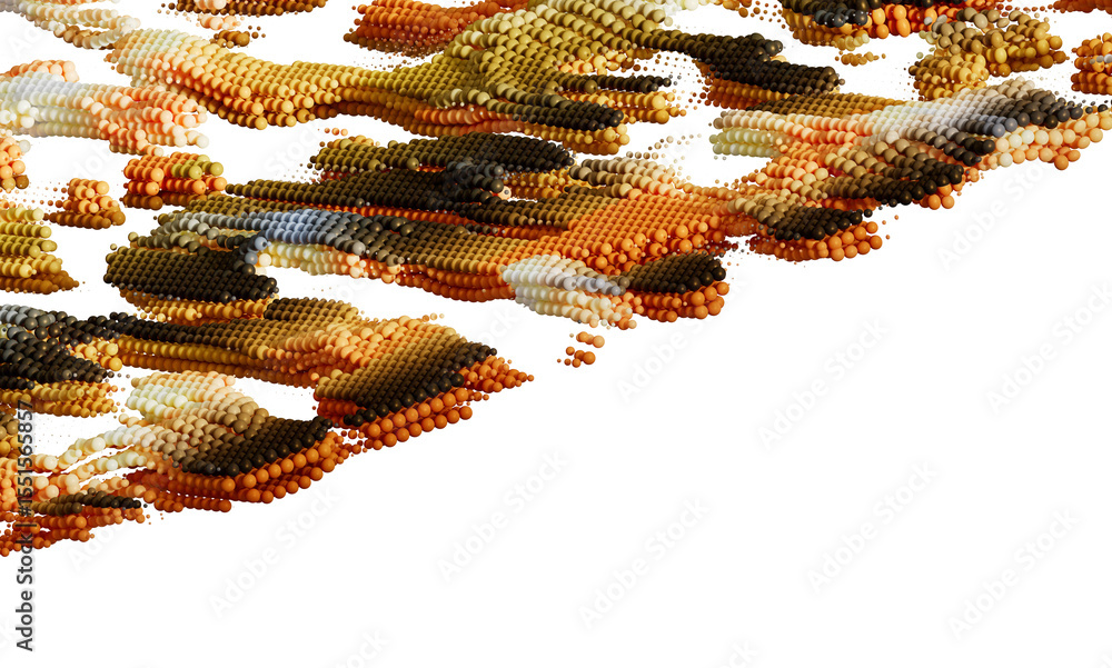 Poster High-resolution stock photo of an abstract background with an orange, brown and beige sphere pattern texture.