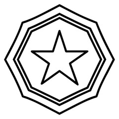 Minimal Star Emblem Line Art 
