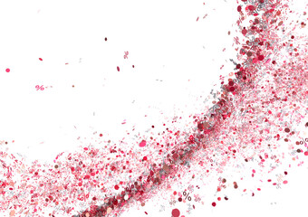 Abstract background with pink and red confetti and percentage symbols. Perfect for sales, discounts, and promotions.