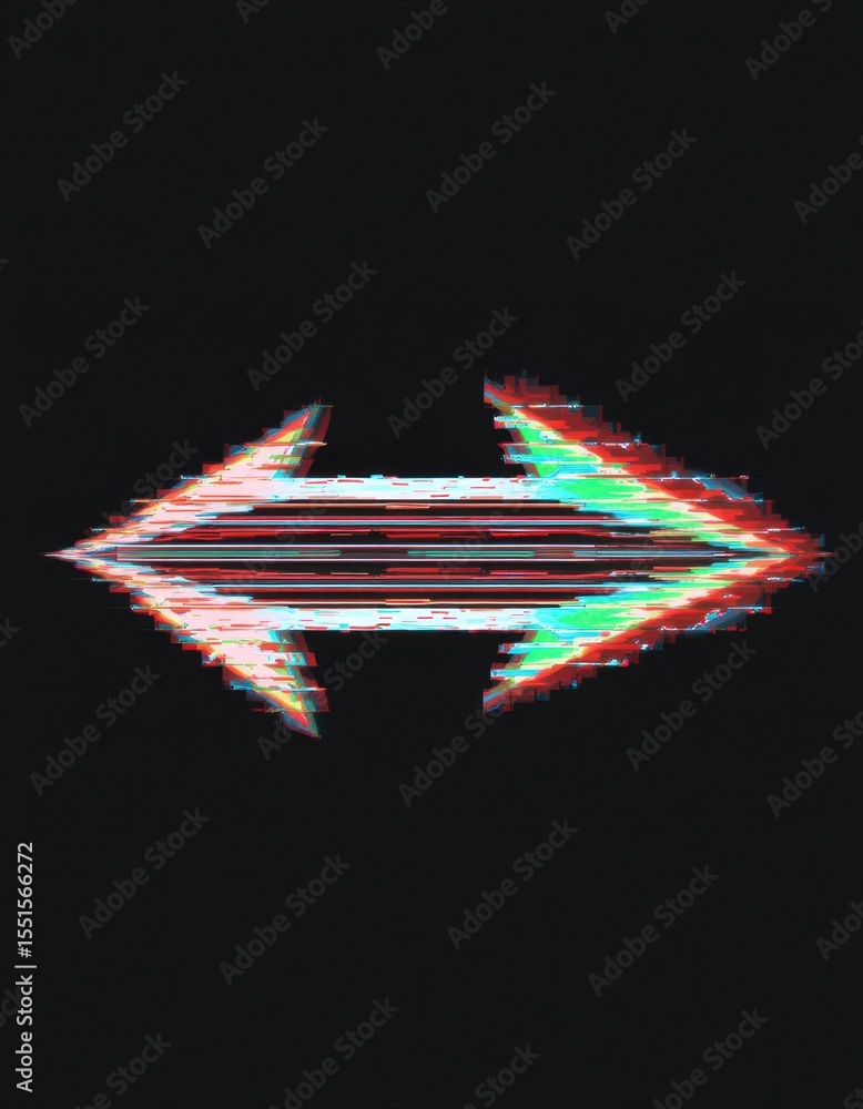 Poster dynamic glitch effect animation digital art abstract design dark background front view visual creati