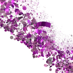 Festive background with purple and silver confetti. Perfect for celebrations, parties, and events.