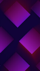 Geometric abstract pattern with glowing purple and red tiles floating in a dark futuristic space