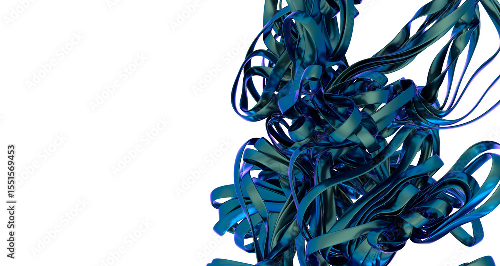Aufkleber high-resolution image of abstract blue ribbon swirls, perfect for backgrounds and design projects.