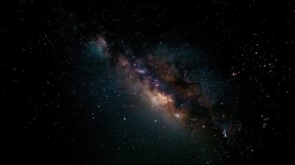 Vibrant cosmic dust of bright star studded galaxy against night sky