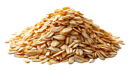 Rolled Oats: A close-up captures a pile of healthy rolled oats. Showcasing the golden hue, the oats exude a sense of wholesome nutrition.