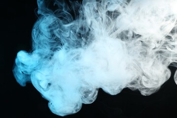 Beautiful hookah smoke on black background, closeup