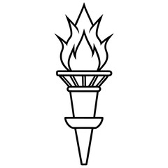 Liberty Flame Outline Vector Art 