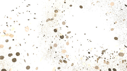 Euphoric Eruption: Magnificent 3D Illustration Showcasing Bursting gold Confetti PNG