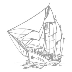 sailing boat Icon shadow