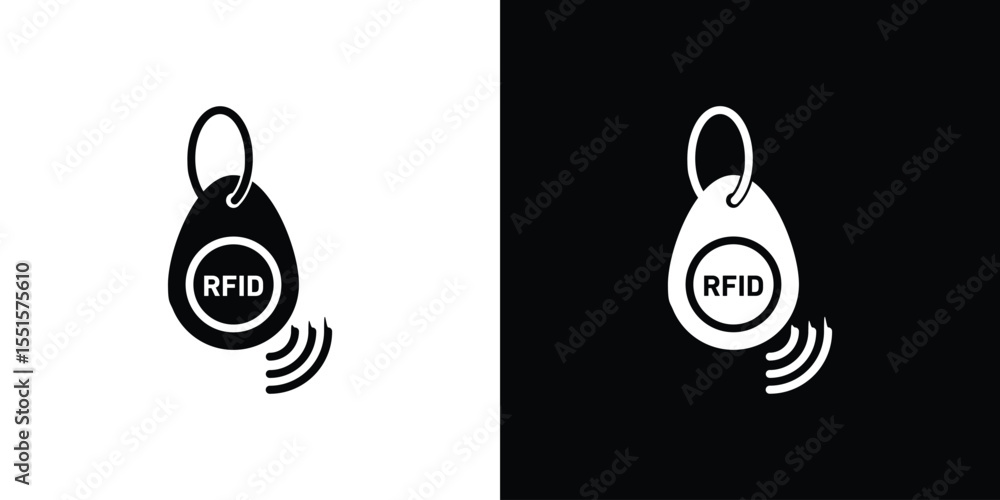 Poster rfid key tag icon. design for website and mobile apps.