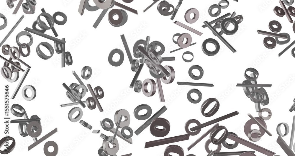 Poster Sales icons floating in the air 3D rendering