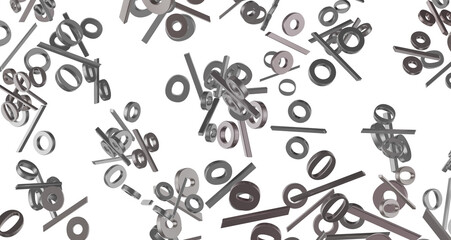 Sales icons floating in the air 3D rendering