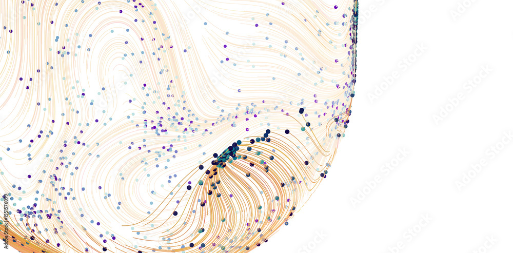 Poster Colorful abstract background with swirling lines and dots. Perfect for websites, presentations, and more.