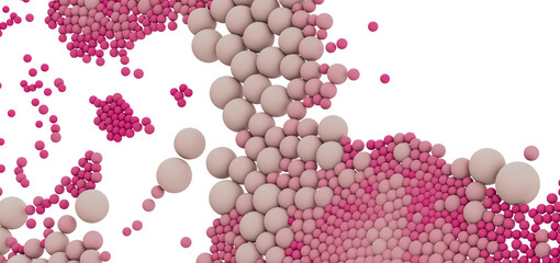 3D rendered image of pink and beige spheres, perfect for backgrounds or presentations.