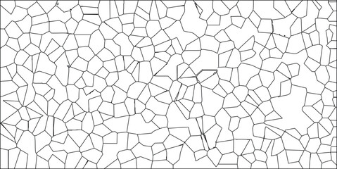 Abstract geometric cell structure black lines on white background seamless pattern for design and backgrounds