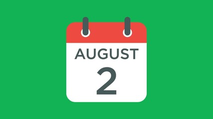calendar - August 2 icon illustration isolated vector sign symbol