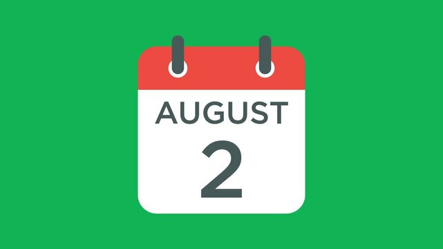 calendar - August 2 icon illustration isolated vector sign symbol