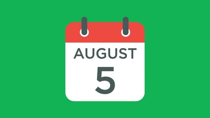 calendar - August 5 icon illustration isolated vector sign symbol
